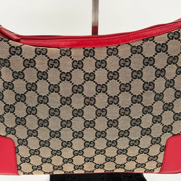Gucci Vintage GG Canvas Shoulder Bag Very Good Condition!